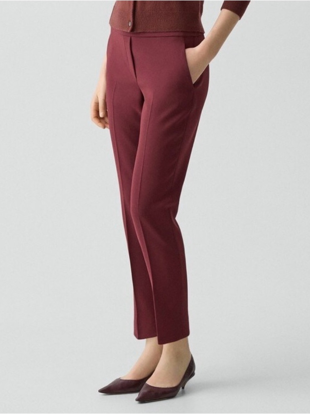 Theory Treeca pant in Grenache admiral crepe NWT